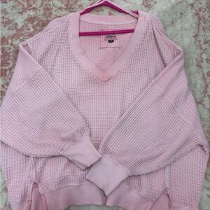 American Eagle Pink V-Neck Sweater